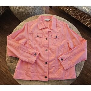 L.L. Bean Pink Cotton Trucker Jacket